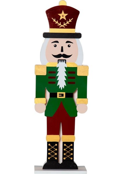 271-90 "nutcracker" Ledli Ahşap Renkli Fındık Kıran 52CM Yüksekliğinde