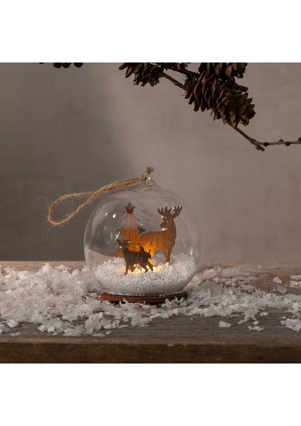 270-89 "fauna" Ledli Kar Küresi Kahverengi 8cm Çapında fiyatları