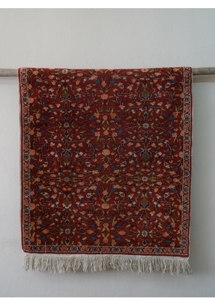 87x126 Cm Harika Çiçek Desenli El Dokuma Yün Kilim Ender Bulunan Antik Kilim