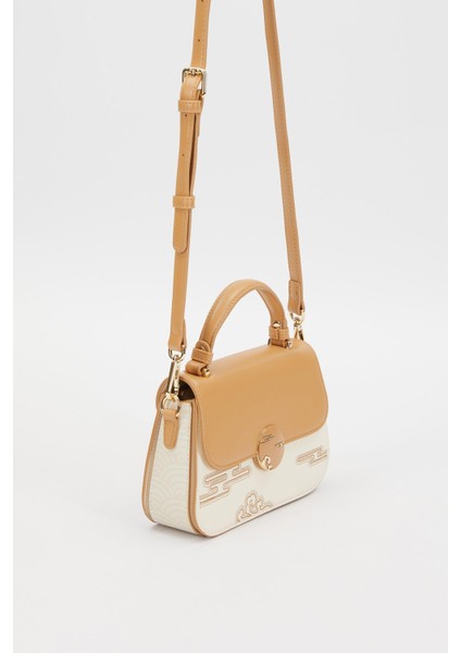 Krem Toka Işlemeli Omuz Çantası modelleri