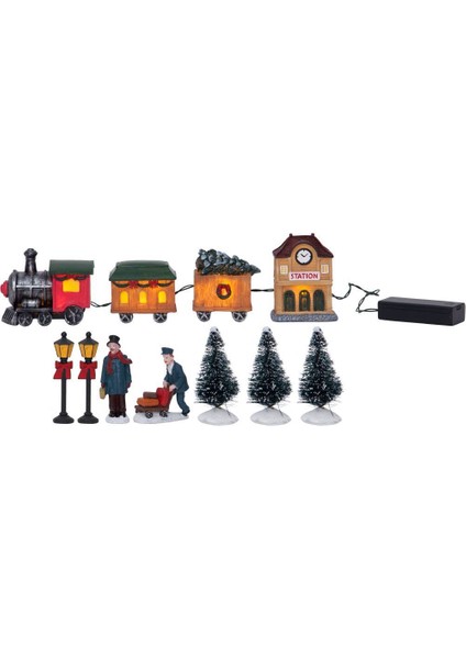 411256 "Kıdsvılle" Ledli Renkli Tren Dekoratif Aydınlatma 8cm Yüksekliğinde 90cm Uzunluğunda
