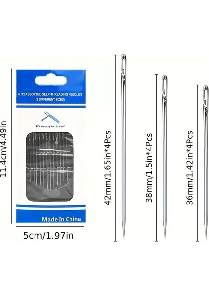 12 Adet Kolay Iplik Geçirilen Iğne Seti