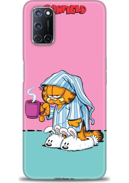 Oppo A92 Kılıf Hd Baskılı - Garfield + 9h Nano Ekran Koruyucu