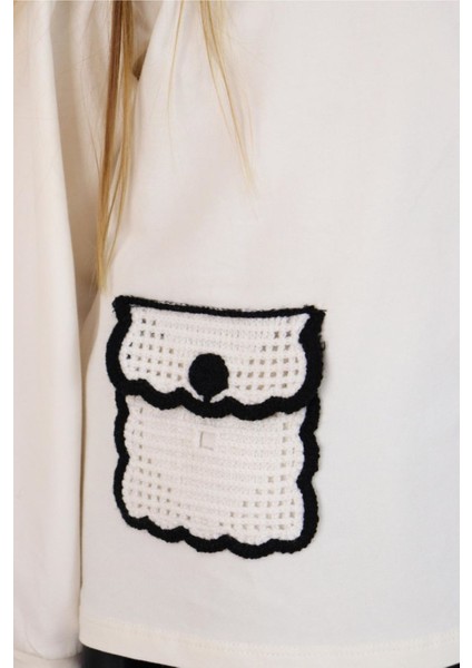 (2-6 Yaş) Yaka Cep Detay Kız Çocuk 2 li takım - Siyah modelleri