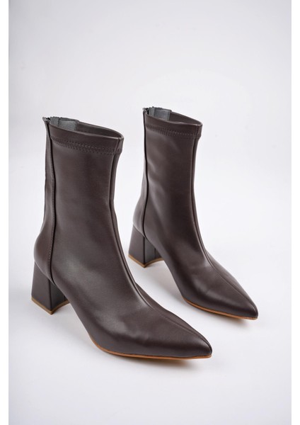 Darja Garantili Sivri Burun Arkadan Fermuarlı Kadın Topuklu Bot