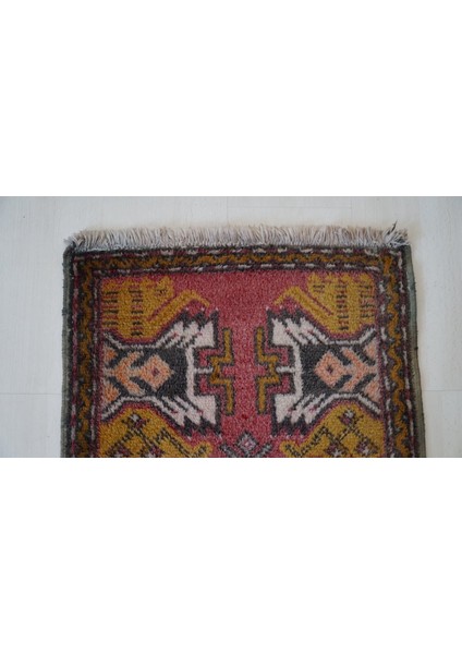 54x102 Cm Küçük Boy Yumuşak Renkli El Dokuma Anadolu Yün Kilim