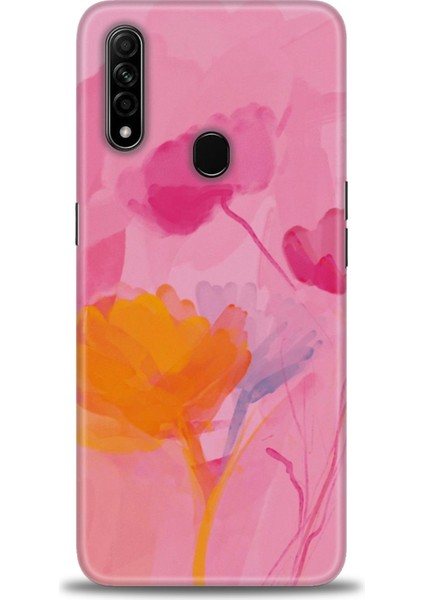 Oppo A31 Kılıf Hd Baskılı - Turuncu Pembe + 9h Nano Ekran Koruyucu