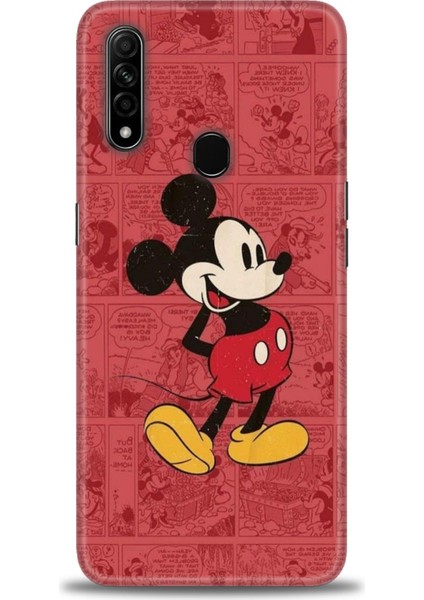 Oppo A31 Kılıf Hd Baskılı - Kırmızı Mickey + 9h Nano Ekran Koruyucu