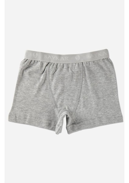 Erkek Çocuk Pamuklu Düz Boxer 3'lü Set 3310 Gri Melanj modelleri
