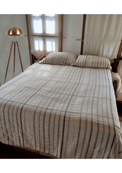 Pamuk Keten Yıkanmış Çarşaf ve Yastık Kılıfı Seti (Tek Kişilik - Çift Kişilik - Battal) 6 Ölçü