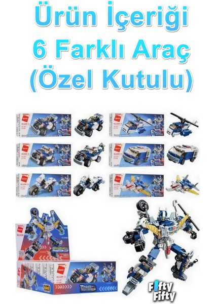 Qman Keeppley 6 In 1 Phantom Cop -6 Farklı Araç Içerir- Oyuncak Yapım SETI-41104