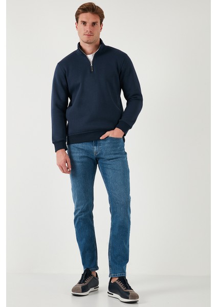 Pamuklu Regular Fit Yarım Fermuarlı Dik Yaka Sweat Erkek Sweat 59052592 fiyatları