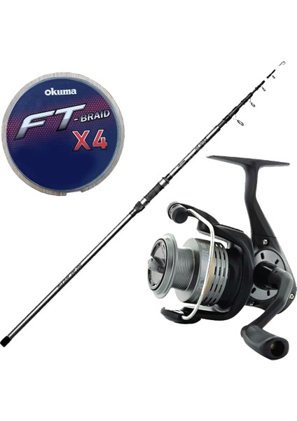 Yekoutdoor Surf Oltası Seti Okuma Revenger Tele Surf 420 cm 4 Parça Surf Kamışı&okuma Revenger Rv-65 Fd Olta Makinesi