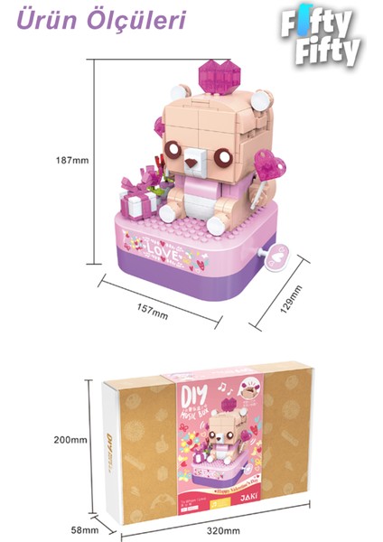 Jaki Müzik Kutulu Ayıcık -JK1306(405 Parça) Oyuncak Yapım SETI-FFJK1306 modelleri