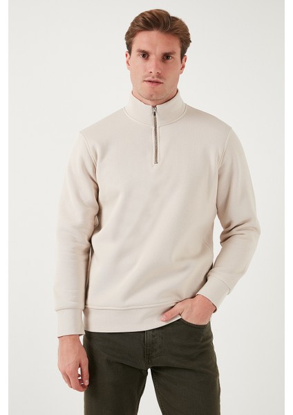 Pamuklu Regular Fit Yarım Fermuarlı Dik Yaka Sweat Erkek Sweat 59052592 indirimleri