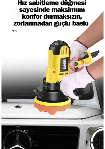 DGR-6682 450 W Devir Ayarlı Zımpara - Araba Pasta Cila Parlatma Koltuk Yıkama - 125 mm Polisaj Makinesi