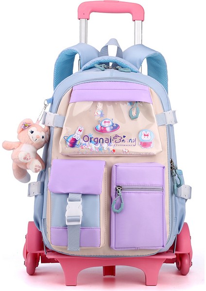 Çocuk Arabası Okul Ortaokul Öğrencileri Büyük Kapasiteli Sırt Tekerlekli Çanta (Yurt Dışından)