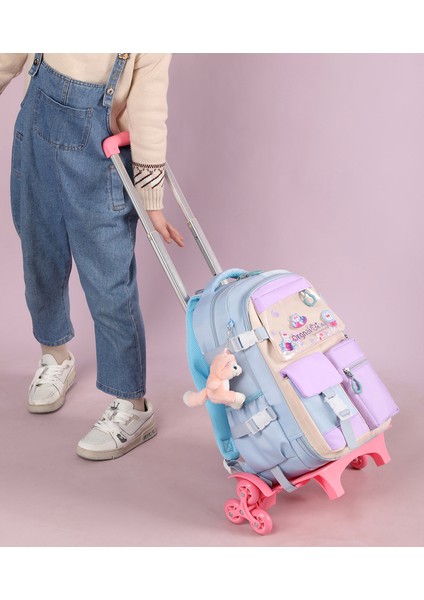 Çocuk Arabası Okul Ortaokul Öğrencileri Büyük Kapasiteli Sırt Tekerlekli Çanta (Yurt Dışından) fiyatları