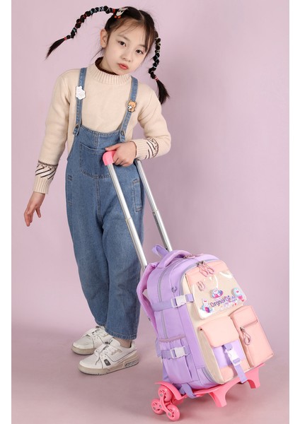 Çocuk Arabası Okul Ortaokul Öğrencileri Büyük Kapasiteli Sırt Tekerlekli Çanta (Yurt Dışından) indirimleri