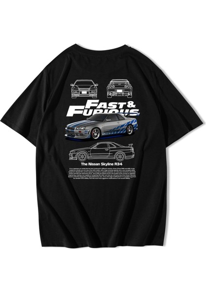 Oversize Fast & Furious Nissan Skyline R34 T-Shirt