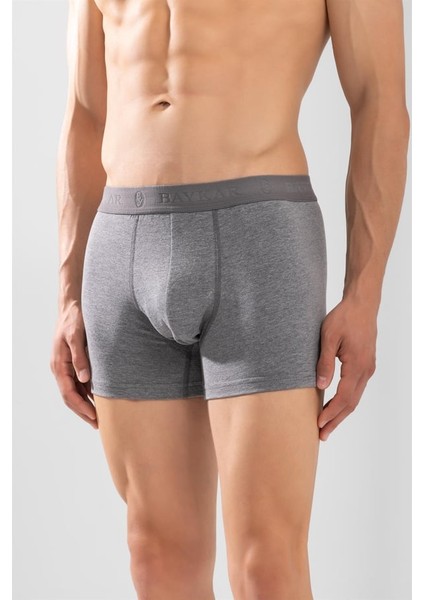 Erkek Compact Düz Boxer 3'lü Set 1110 Gri Melanj