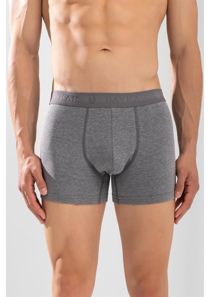 Erkek Compact Düz Boxer 3'lü Set 1110 Gri Melanj