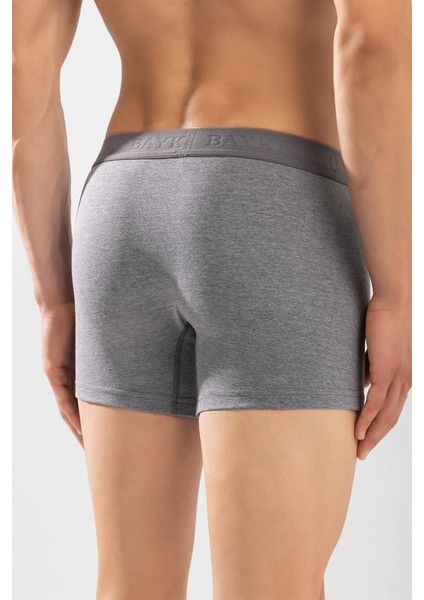Erkek Compact Düz Boxer 3'lü Set 1110 Gri Melanj