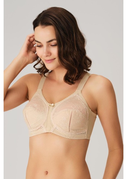 MOTTO10BUTIK Kadın Balenli Desteksiz Dolgusuz Toparlayıcı Dantelli Küçültücü Sütyen (3717)