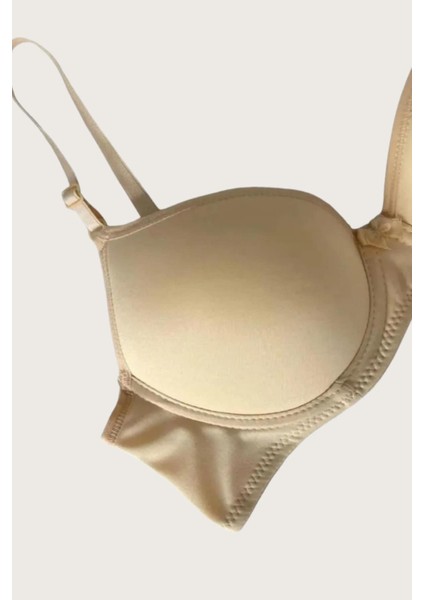 Mikro Kumaş Push Up Dolgulu Balenli Günlük Tek Destekli Sütyen