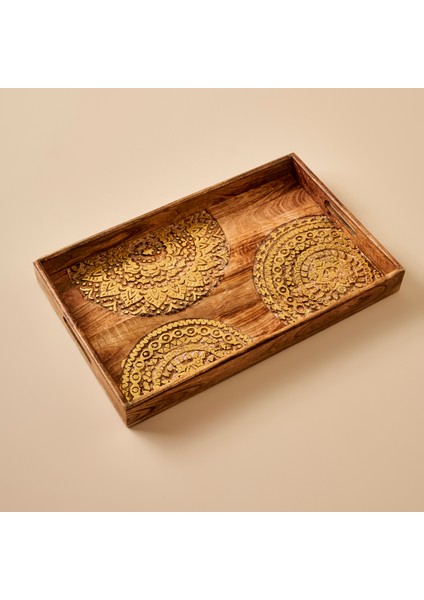 Cera Dekoratif Tepsi Naturel (32X3,5X50 Cm)