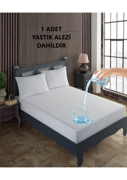 Tek Kişilik Kapitone Fitted Su Geçirmez Yastık ve Yatak Alezi Seti Yatak Koruyucu