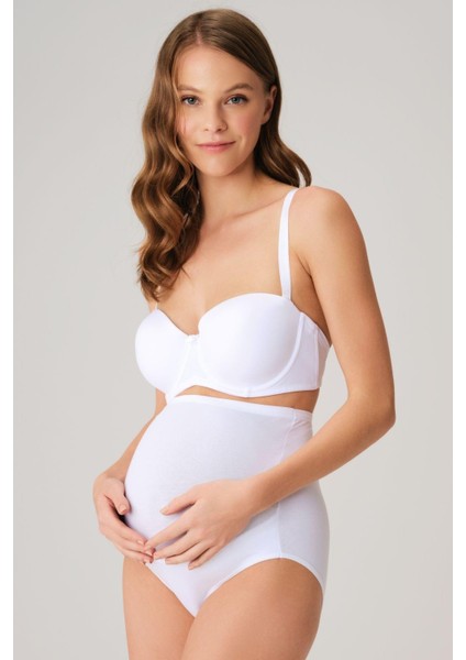 MOTTO10BUTIK Kadın Pamuk ve Modal Kumaş Yüksek Bel Hamile Külodu (2588)