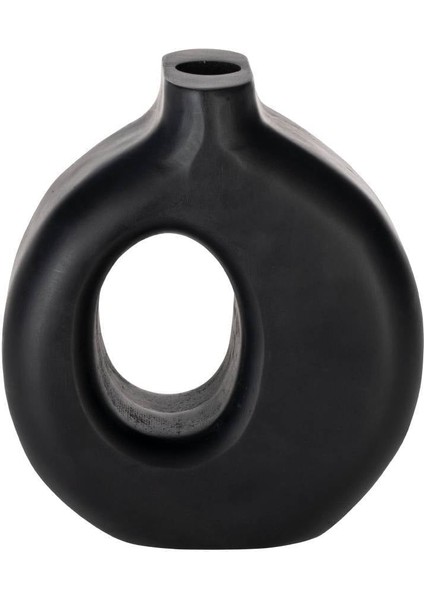 421264 "melobody" 16CM Yüksekliğinde 18CM Uzunluğunda Siyah Ahşap Vazo
