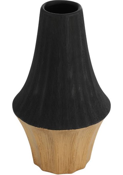 421007 "sual" 32CM Yüksekliğinde 19CM Çapında Siyah-Pirinç Seramik Vazo fiyatları