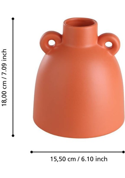 421247 "anjabe" 18CM Yüksekliğinde Pişmiş Toprak Rengi Seramik Vazo fırsatları