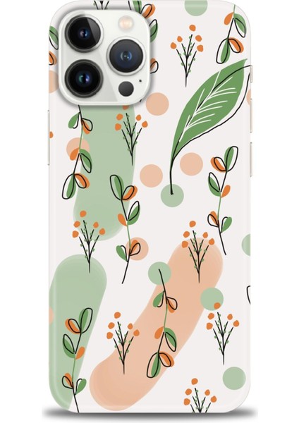 iPhone 14 Pro Max Kılıf Hd Baskılı - Flower Pattern + 9h Nano Ekran Koruyucu