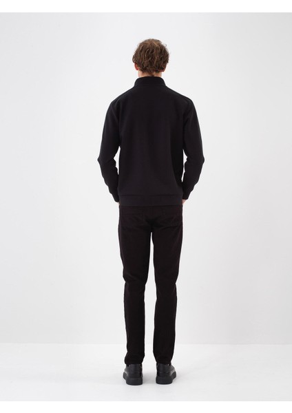 Erkek Siyah Pamuk Dokulu Slim Fit Pantolon fırsatları