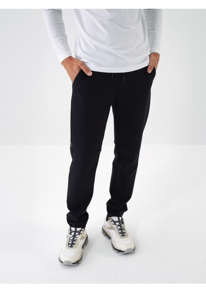 Erkek Siyah Pamuk Dokulu Regular Fit Sweat Pantolon
