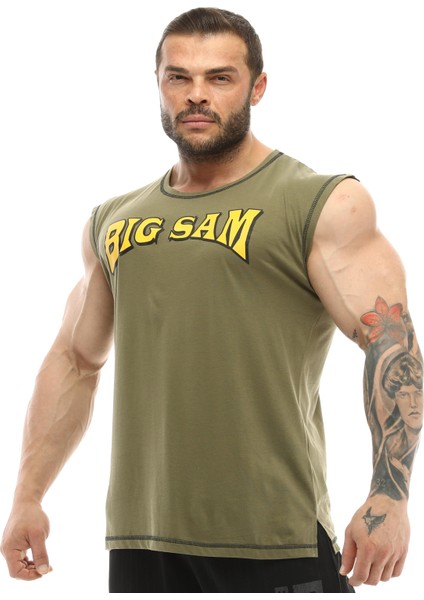 Haki Kolsuz Antrenman Tişörtü Big Sam 2044