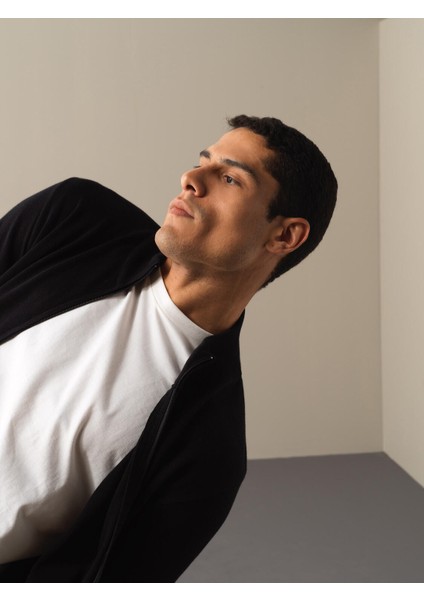 Erkek Siyah Pamuk Dokulu Regular Fit Hırka fiyatları