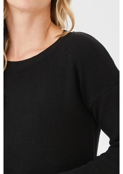 Nonamee Yırtmaçlı Siyah Modern Tunik