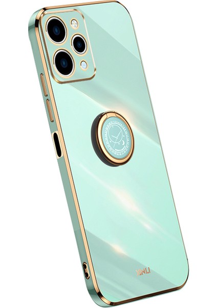 Xiaomi Redmi 12 4g Elektrokaplanmış Telefon Kılıf Yüzüğü Kickstand Tpu Arka Kapak (Yurt Dışından)