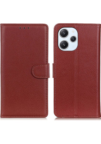 Xiaomi Redmi 12 4g Cüzdan Stand Kapağı Klasik Litchi Doku Pu Deri Deri Şok Geçirmez Telefon Kılıfı (Yurt Dışından)
