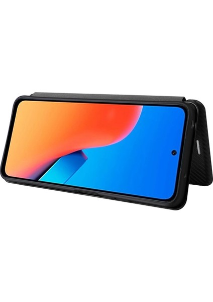 Xiaomi Redmi 12 4g Kart Sahibi Telefon Deri Kasa Karbon Fiber Doku Standı Kapağı (Yurt Dışından)