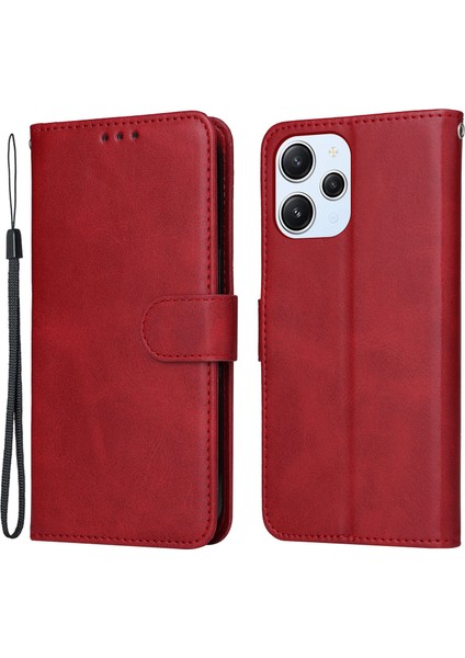 Xiaomi Redmi 12 4g Çizgi Anti-Çizelge Kılıfı Buzağı Dokusu Cüzdan Telefon Kılıfı Stand Flip Telefon Kabuğu Kapağı (Yurt Dışından)