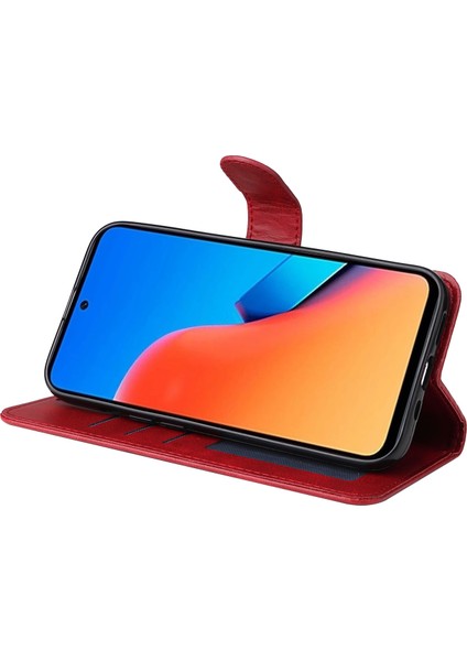 Xiaomi Redmi 12 4g Çizgi Anti-Çizelge Kılıfı Buzağı Dokusu Cüzdan Telefon Kılıfı Stand Flip Telefon Kabuğu Kapağı (Yurt Dışından) modelleri