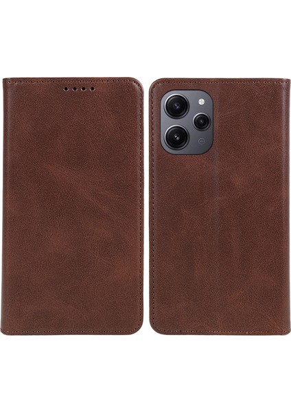 Xiaomi Redmi 12 4g Cüzdan Kılıf Buzağı Doku Pu Deri Stand Flip Manyetik Kapatma Telefon Kapağı (Yurt Dışından)