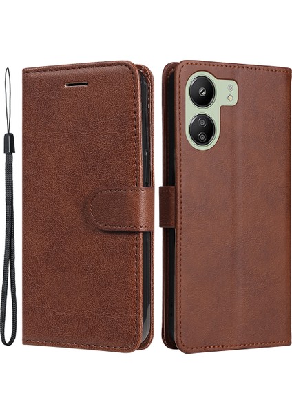 Xiaomi Poco C65 4g Düz Renkli Flip Stand Cep Telefonu Kapağı (Yurt Dışından)