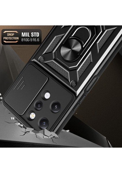 Xiaomi Redmi 12 4g Arka Lens Koruması Anti-Drop Anti-Drop Telefon Kılıfı Pc+Tpu Kickstand ile Kapak (Yurt Dışından) modelleri