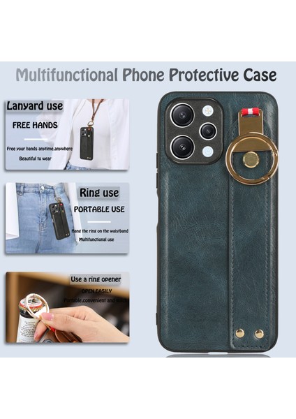 Xiaomi Redmi 12 4g Telefon Kılıfı Kick Bant Kickstand Deri Kaplamalı Pc+Tpu Şişe Açıcı ile Kapak (Yurt Dışından) fırsatları